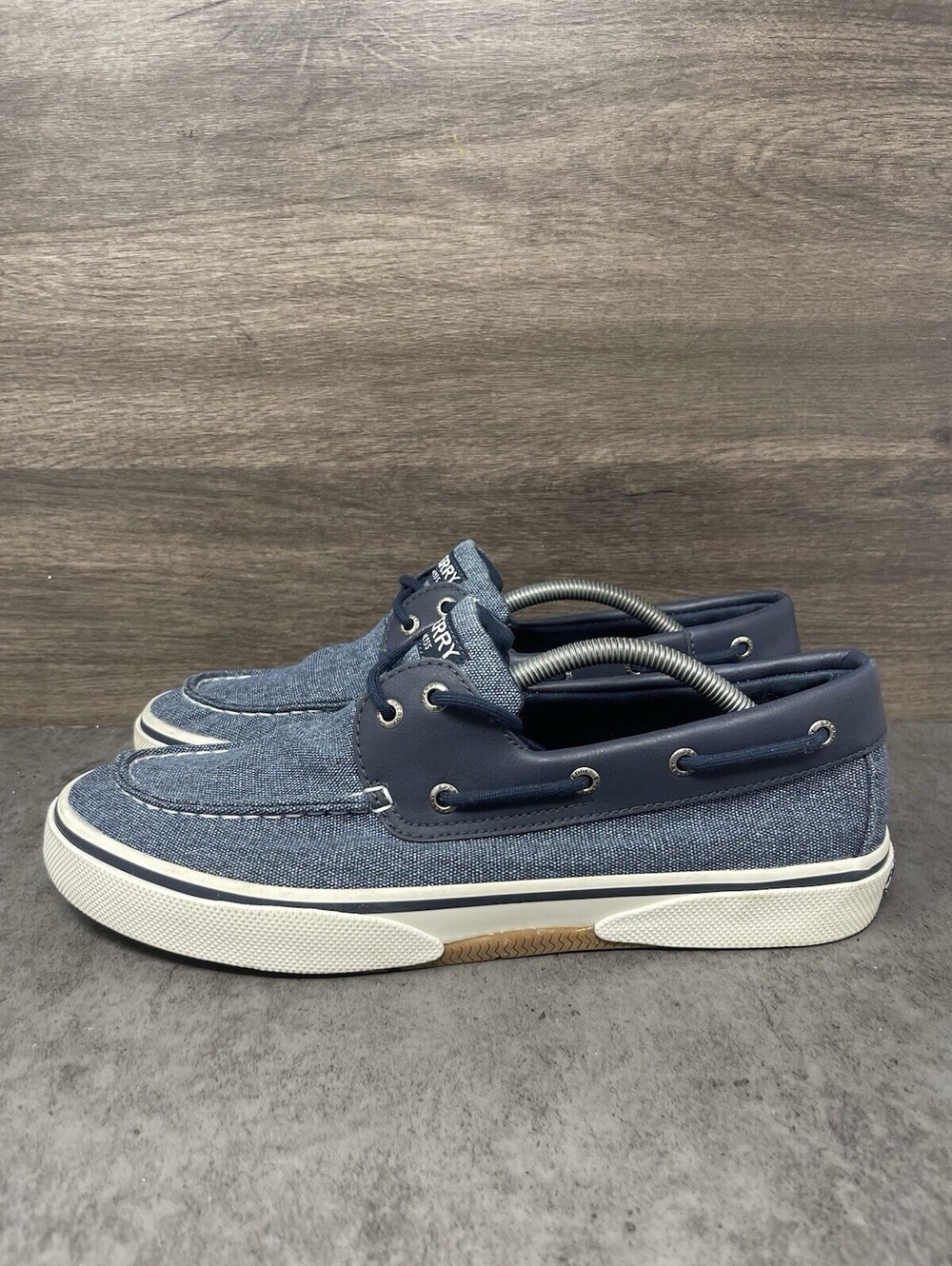 Sperry Bahama II Size 10.5 Mens Navy Blue Canvas Boat Deck Casual Shoes